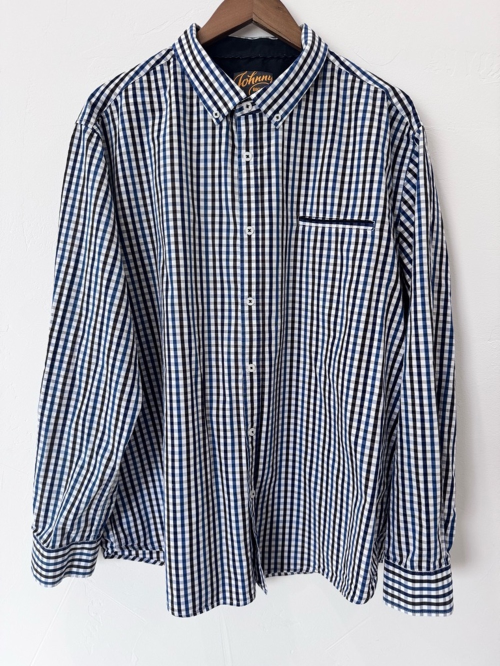 Johnny Bigg Button Down Long Sleeve Multicolor Gingham Men's Size 3XL